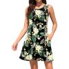imageWEACZZY Women Summer Casual Swing T Shirt Dresses Beach Cover up Loose DressGreen Leaf Lily
