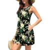 imageWEACZZY Women Summer Casual Swing T Shirt Dresses Beach Cover up Loose DressGreen Leaf Lily