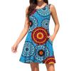 imageWEACZZY Women Summer Casual Swing T Shirt Dresses Beach Cover up Loose DressMix Blue