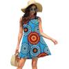 imageWEACZZY Women Summer Casual Swing T Shirt Dresses Beach Cover up Loose DressMix Blue