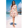 imageWEACZZY Women Summer Casual Swing T Shirt Dresses Beach Cover up Loose DressPink Lily Beige