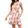 imageWEACZZY Women Summer Casual Swing T Shirt Dresses Beach Cover up Loose DressPink Lily Beige