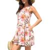 imageWEACZZY Women Summer Casual Swing T Shirt Dresses Beach Cover up Loose DressPink Lily Beige