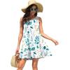 imageWEACZZY Women Summer Casual Swing T Shirt Dresses Beach Cover up Loose DressPrint Leaf White