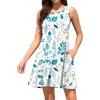 imageWEACZZY Women Summer Casual Swing T Shirt Dresses Beach Cover up Loose DressPrint Leaf White