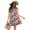 imageWEACZZY Women Summer Casual Swing T Shirt Dresses Beach Cover up Loose DressPurple Flower Green