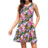 imageWEACZZY Women Summer Casual Swing T Shirt Dresses Beach Cover up Loose DressPurple Flower Green