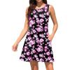 imageWEACZZY Women Summer Casual Swing T Shirt Dresses Beach Cover up Loose DressSilhouette Pink Black