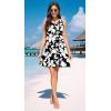 imageWEACZZY Women Summer Casual Swing T Shirt Dresses Beach Cover up Loose DressSketch Black White