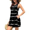 imageWEACZZY Women Summer Casual Swing T Shirt Dresses Beach Cover up Loose DressStripe Black