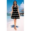 imageWEACZZY Women Summer Casual Swing T Shirt Dresses Beach Cover up Loose DressStripe Black