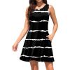 imageWEACZZY Women Summer Casual Swing T Shirt Dresses Beach Cover up Loose DressStripe Black