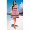 imageWEACZZY Women Summer Casual Swing T Shirt Dresses Beach Cover up Loose DressStripe Pink