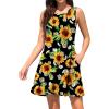imageWEACZZY Women Summer Casual Swing T Shirt Dresses Beach Cover up Loose DressSunflower