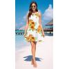 imageWEACZZY Women Summer Casual Swing T Shirt Dresses Beach Cover up Loose DressSunflower White