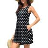 imageWEACZZY Women Summer Casual Swing T Shirt Dresses Beach Cover up Loose DressWhite Dot Black