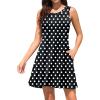 imageWEACZZY Women Summer Casual Swing T Shirt Dresses Beach Cover up Loose DressWhite Dot Black