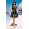 imageWEACZZY Women Summer Casual Swing T Shirt Dresses Beach Cover up Loose DressWhite Dot Black