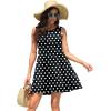 imageWEACZZY Women Summer Casual Swing T Shirt Dresses Beach Cover up Loose DressWhite Dot Black