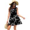 imageWEACZZY Women Summer Casual Swing T Shirt Dresses Beach Cover up Loose DressWhite Flower Black