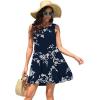 imageWEACZZY Women Summer Casual Swing T Shirt Dresses Beach Cover up Loose DressWhite Flower Navy