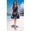 imageWEACZZY Women Summer Casual Swing T Shirt Dresses Beach Cover up Loose DressWhite Flower Navy