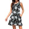 imageWEACZZY Women Summer Casual Swing T Shirt Dresses Beach Cover up Loose DressWhite Lily