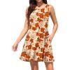 imageWEACZZY Women Summer Casual Swing T Shirt Dresses Beach Cover up Loose DressYellow Roses White