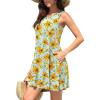 imageWEACZZY Women Summer Casual Swing T Shirt Dresses Beach Cover up Loose DressYellow Sunflower