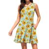 imageWEACZZY Women Summer Casual Swing T Shirt Dresses Beach Cover up Loose DressYellow Sunflower