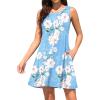 imageWEACZZY Women Summer Casual Swing T Shirt Dresses Beach Cover up Loose DressYh Light Blue