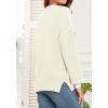 imageWEACZZY Womens 2024 Fall Fashion Crew Neck Long Sleeve Oversized Color Block Sweaters Ribbed Knit Side Slit Pullover TopsBeige