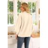 imageWEACZZY Womens 2025 Fall Fashion Casual Sweaters Mock Neck Long Lantern Sleeve Lightweight Knit Pullover Sweater TopsBeige