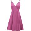 imageWEACZZY Womens 2025 Summer Dresses V Neck Spaghetti Strap Sundress Casual Beach Flowy Mini Dress with PocketsA Mauve