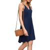 imageWEACZZY Womens 2025 Summer Dresses V Neck Spaghetti Strap Sundress Casual Beach Flowy Mini Dress with PocketsA Navy Blue