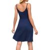 imageWEACZZY Womens 2025 Summer Dresses V Neck Spaghetti Strap Sundress Casual Beach Flowy Mini Dress with PocketsA Navy Blue