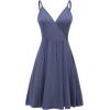 imageWEACZZY Womens 2025 Summer Dresses V Neck Spaghetti Strap Sundress Casual Beach Flowy Mini Dress with PocketsA Purple Gray