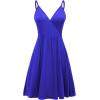 imageWEACZZY Womens 2025 Summer Dresses V Neck Spaghetti Strap Sundress Casual Beach Flowy Mini Dress with PocketsA Royal Blue