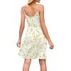 imageWEACZZY Womens 2025 Summer Dresses V Neck Spaghetti Strap Sundress Casual Beach Flowy Mini Dress with PocketsApricot Flower