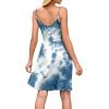 imageWEACZZY Womens 2025 Summer Dresses V Neck Spaghetti Strap Sundress Casual Beach Flowy Mini Dress with PocketsColorful Blue