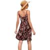 imageWEACZZY Womens 2025 Summer Dresses V Neck Spaghetti Strap Sundress Casual Beach Flowy Mini Dress with PocketsFloral Claret