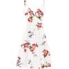 imageWEACZZY Womens 2025 Summer Dresses V Neck Spaghetti Strap Sundress Casual Beach Flowy Mini Dress with PocketsFloral White