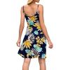 imageWEACZZY Womens 2025 Summer Dresses V Neck Spaghetti Strap Sundress Casual Beach Flowy Mini Dress with PocketsFloralyellow Green