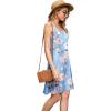 imageWEACZZY Womens 2025 Summer Dresses V Neck Spaghetti Strap Sundress Casual Beach Flowy Mini Dress with PocketsFlowerlight Blue