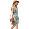 imageWEACZZY Womens 2025 Summer Dresses V Neck Spaghetti Strap Sundress Casual Beach Flowy Mini Dress with PocketsGreen Khaki