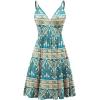 imageWEACZZY Womens 2025 Summer Dresses V Neck Spaghetti Strap Sundress Casual Beach Flowy Mini Dress with PocketsGreen Khaki