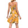 imageWEACZZY Womens 2025 Summer Dresses V Neck Spaghetti Strap Sundress Casual Beach Flowy Mini Dress with PocketsGreen Leaf Yellow
