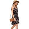 imageWEACZZY Womens 2025 Summer Dresses V Neck Spaghetti Strap Sundress Casual Beach Flowy Mini Dress with PocketsGypsophila Black