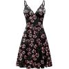 imageWEACZZY Womens 2025 Summer Dresses V Neck Spaghetti Strap Sundress Casual Beach Flowy Mini Dress with PocketsGypsophila Black