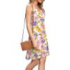 imageWEACZZY Womens 2025 Summer Dresses V Neck Spaghetti Strap Sundress Casual Beach Flowy Mini Dress with PocketsInk Purple Yellow